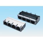 Metal Shield 1*4 Ports RJ45 Jack Connector 30MΩ Max Contact Resistance for sale