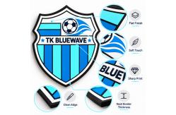 China Custom High Frequency TPU Logo Patches for Football Jerseys and Teamwear supplier