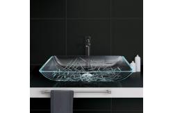 China CNC Engraving Bathroom Wash Basins Rectangular Counter Top Scratch Resistant Super Clear supplier