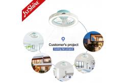 China Remote Control LED Ceiling Fan 20 Flush Mount With Low Noise And Timing supplier