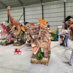 Indoor Animatronic Triceratops Ride On Dinosaur Customized Size