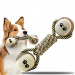 Dog Rope Toy  Medium And Larg Toy Dumbbells Tennis Ball Cotton Rope Dog Chew Toy for sale