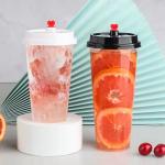 Eco - Friendly 16oz Disposable Bubble Tea Cups Clear Plastic Cups for sale