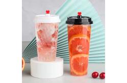 China Eco - Friendly 16oz Disposable Bubble Tea Cups Clear Plastic Cups supplier