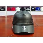High Quality Leather Fabric Emboss Logo Custom Velcro Closure Baseball Curve Brim Cap for sale