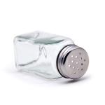 4Oz Empty Square Transparent Glass Spice Jar With Bamboo Wood Lid