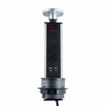 Desktop Kitchen Pop Up Power Sockets Us Plug Retractable Aluminum Material for sale