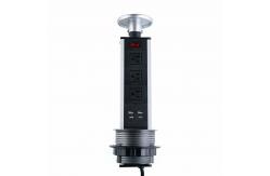 China Desktop Kitchen Pop Up Power Sockets Us Plug Retractable Aluminum Material supplier