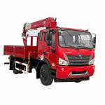 FOTON 4x2 Truck Mounted Hydraulic Crane Truck 4 Sections 6.3tons Telescopic Boom Crane for sale