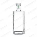 Rubber Stopper Sealing Type Octagonal Flat 750ml Glass Bottle for Wine Vodka Tequila for sale