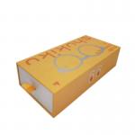 Retail Slide Drawer Box , sun glasses packaging With Ribbon Hang 157g C2S 1200g greyboard