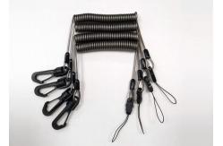 China 100cm Coated PU Retractable Extension Spring Safety Cable supplier