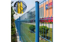 China Blue Backyard Metal Fence 6ft Curved 3D Double Wire Mesh Fence supplier