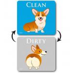 reversible Cartoon Animal Dirty Clean Magnet Dishwasher dirty Sign For Kitchen for sale
