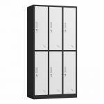 6 Door Steel Iron Floor Cabinet Multi Door Storage Locker With 6 Compartments for sale