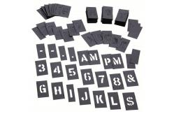 China Custom Printing PVC Rectangle Black Number And Letter Stencil For Public supplier