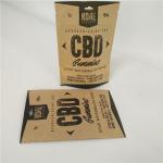 Resealable Plastic Pouches Packaging CBD Eco Friendly Kraft Paper Bags Aluminum Foil Inside for sale