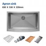 33 Inch Apron Stainless Steel Kitchen Sink 83x54 16 Gauge Single Bowl Brushed for sale