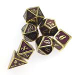 Heavy Weight Metal RPG Dice Neat Sharp Edges Micro Dice Set Pink Polyhedral Gilt Green for sale