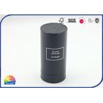 Black Leather Specialty Composite Paper Tube Perfume Package Embossed Logo for sale