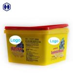 Plastic Cover IML Tubs Thermal Formed Yellow  Plastic Biscuit Containers for sale