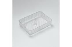 China Crystal Clear Rectangular Countertop Sink Bathroom 460mm 330mm 105mm Hand Wash supplier
