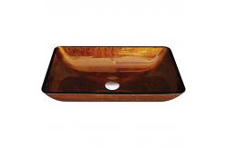 China 110mm Rectangular Table Top Wash Basin Table Top Counter Design Tempered Glass supplier