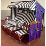 Outdoor Waterproof Roofed Wicker Beach Chair & Strandkorb , Three Seat for sale