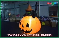 China Durable Halloween Inflatable Holiday Decorations Pumpkin Cat With Led Lighting supplier
