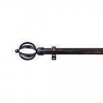 Black And Copper Color Single Curtain Rod Kit Thickness 0.5MM For Hotel for sale