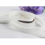 Delicate Milk Silk Water Soluble Lace Trim / Scalloped Lace Ribbon Eco Friendly for sale