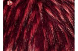 China Acrylic Luxury Fur Fabric With 75mm Wine Red Flecks Healthy Dyeing Environmental supplier