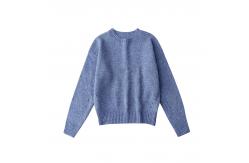 China pull neck Womens Sweater Clothing Long Sleeve Knitted Crop Top Sweater supplier