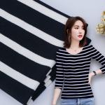 21S Organic Ribbed Cotton Fabric , 1*1 Striped Cotton Interlock Material for sale