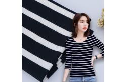 China 21S Organic Ribbed Cotton Fabric , 1*1 Striped Cotton Interlock Material supplier
