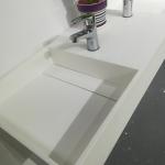 Empty Wall Hung Long Wash Basin Acrylic Resin Stone Sink Custom Made
