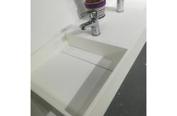 China Empty Wall Hung Long Wash Basin Acrylic Resin Stone Sink Custom Made supplier