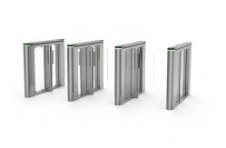 China SS304 Acrylic Pedestrian Swing Gate RS485 BLDC Motor Swing Glass Barriers supplier