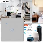 Smart WIFI Light Switch Grey 1 Gang Waterproof Fireproof Vioce Control