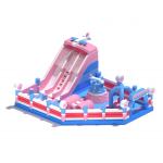 Kids Inflatable Small Bouncy Castle Pink Blue With Slides for sale