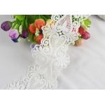 100% Cotton Water Soluble Double Edged Scalloped Lace Fabric Enviormental Friendly