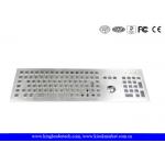 Ruggedized Industrial Metal Stainless Steel Keyboard With Integrated Optical Trackball for sale