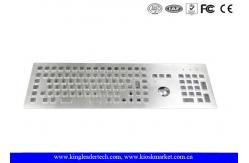 China Ruggedized Industrial Metal Stainless Steel Keyboard With Integrated Optical Trackball supplier