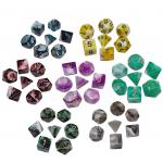 Blue Marble Natural Resin RPG Dice Character Plays Hand Made