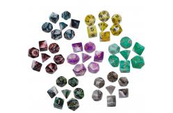 China Blue Marble Natural Resin RPG Dice Character Plays Hand Made supplier