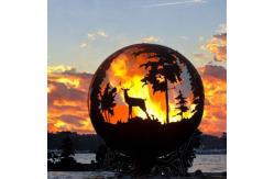 China Round Steel Outdoor Fire Pit Ball Depth 60cm 80cm 100cm Custom supplier