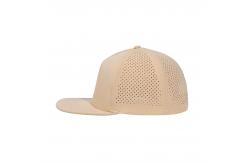 China Quick Dry Laser Golf Performance Snapback Hat Perforated Flat Brim Cap supplier