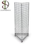 Three Sides Triangle Grocery Store Display Racks For Supmarket Metal Gridwall for sale