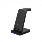 3 In 1 Travel Wireless Charger Black And White For Chaging Phone Iwatch Earphone ABS Metal Silicone for sale