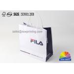 4 Color Printing Custom White Kraft Paper Bags For Garments , Paper Shopping Bags for sale